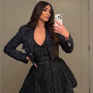 Chic Black Tweed  Dress only jacket and belt not included
